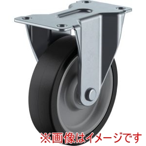 ユーエイキャスター YUEI ユーエイキャスター SR-100NRB プレート式 固定 キャスター ゴム 車輪径100mm SILENTタイプ SR型 取付寸法82×40