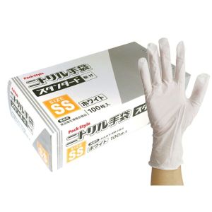 パックスタイル パックスタイル PSニトリル手袋 スタンダード 白 粉付 SS 1ケース(3000) 00531602 メーカー直送 法人限定 代引不可 北海道沖縄離島不可