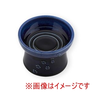 猫壱 neco ichi 猫壱 猫用 脚付フードボウル 日本製 ブルー neco ichi