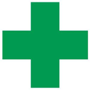 ユニット UNIT ユニット 371-11 緑十字ステッカー 120×120mm PPステッカー