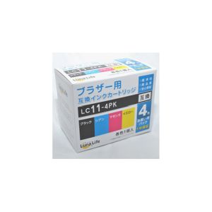 ワールドビジネスサプライ Luna Life ブラザー用 互換インクカートリッジ LC11-4PK 4本パック LN BR11/4P