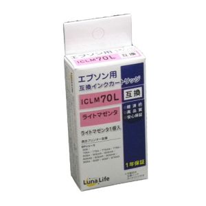 ワールドビジネスサプライ Luna Life エプソン用 互換インクカートリッジ ICLM70L ライトマゼンタ LN EP70LM