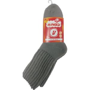 レンフロ レンフロ HKCLD17TP94 婦人ホカロン 総パイルアクリル無地クルー グレー 2足入 