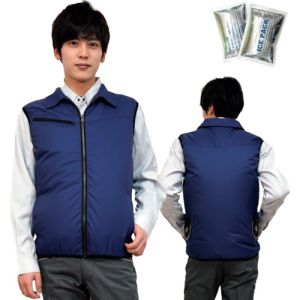 岡潮 岡潮 20201N-3L-0910 冷感保冷剤付き、空調ベスト+バッテリー付20201 ネイビー 3L