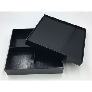 パックスタイル パックスタイル 重箱 黒漆 貼箱 7寸 四ツ仕切【weeco】 1ケース(40) 00654715 メーカー直送 法人限定 代引不可 北海道沖縄離島不可