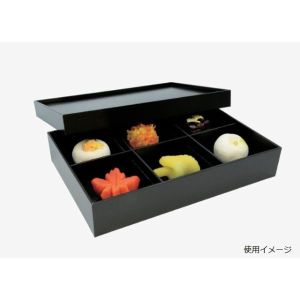 パックスタイル パックスタイル 重箱 黒漆 貼箱 260-180 六ツ仕切【weeco】 1ケース(40) 00654707 メーカー直送 法人限定 代引不可 北海道沖縄離島不可