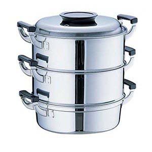 神子島製作所 神子島製作所 桃印 18-0 丸型 蒸器 3段 29cm IH対応