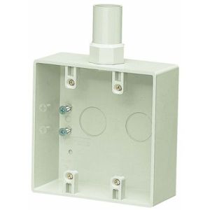 未来工業 ミライ 未来工業 PVR-22WM 露出スイッチボックス 2号コネクタ付 2ヶ用 適合管VE22 ミルキーホワイト 1個