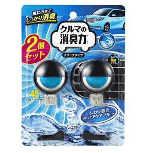 エステー クルマの消臭力 クリップタイプ 2個セット アクアブルー 16018