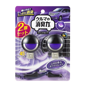 エステー ST クルマの消臭力 クリップタイプ 2個セット ホワイトムスク 16042