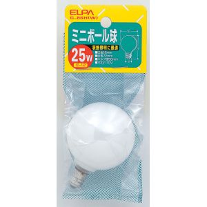 朝日電器 エルパ ELPA エルパ G-86H W ミニボール球25W ELPA 朝日電器