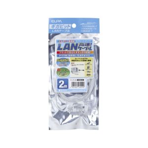 朝日電器 エルパ ELPA エルパ LAN-FT1020 W CAT6フラット2M ELPA 朝日電器