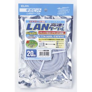 朝日電器 エルパ ELPA エルパ LAN-FT1200 W CAT6フラット20 ELPA 朝日電器