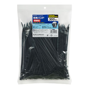 朝日電器 エルパ ELPA エルパ KBF-N200300 BK 結束耐候 200mm ブラック 300本入 ELPA 朝日電器