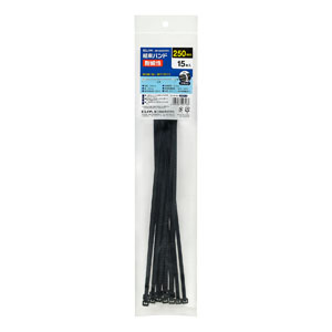 朝日電器 エルパ ELPA エルパ KBF-N250015 BK 結束耐候 250mm ブラック 15本入 ELPA 朝日電器