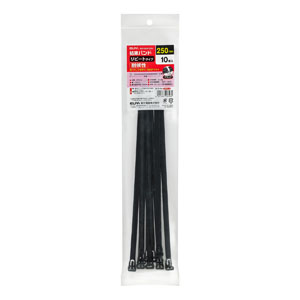 朝日電器 エルパ ELPA エルパ KBR-N250010 BK 結束リピート 250mm ブラック 10本入 ELPA 朝日電器