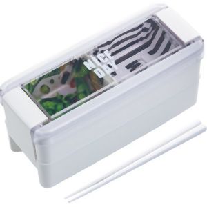 岩崎工業 IWASAKI ラストロウェア イージーケア ランチボックス 2段 ホワイト B-1488 Lustroware