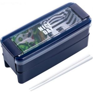 岩崎工業 IWASAKI ラストロウェア イージーケア ランチボックス 2段 ネイビー B-1488 Lustroware