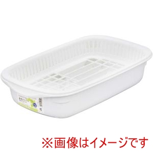 岩崎工業 IWASAKI ラストロウェア 水切りバット 皿立て スリム K-1656 WH Lustroware
