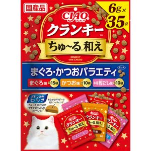 いなばペットフード いなば チャオ クランキー ちゅ～る 和え 35袋入り まぐろ かつお フィルター 6g×35袋 322790 CIAO