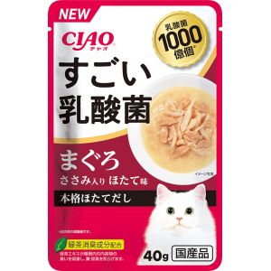 いなばペットフード いなば チャオ すごい乳酸菌 パウチ まぐろ ささみ入り ほたて味 40g 321540 CIAO