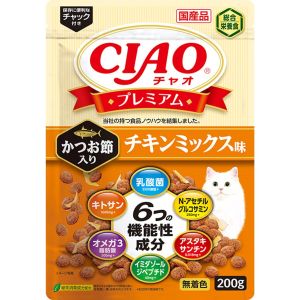 いなばペットフード いなばペットフード CIAO プレミアム かつお節入り チキンミックス味 200g