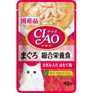 いなばペットフード いなば チャオ パウチ 総合栄養食 まぐろ ささみ入り ほたて味 40g