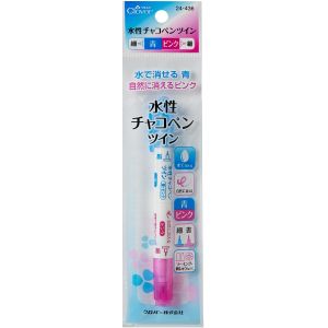 クロバー Clover クロバー 水性チャコペンツイン 青 細 ピンク 細 24-436