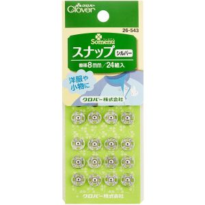 クロバー Clover クロバー スナップ 8mm 24組入り シルバー 26-543