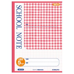 日本ノート 日本ノート LMC5GR チェック柄5mm方眼罫 レッド