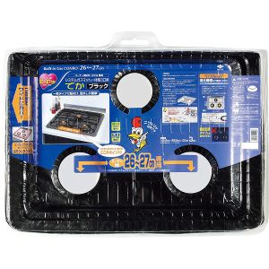 東洋アルミエコープロダクツ 東洋アルミ システムガスマット 一体型 3用 でか ブラック 42.5cm x 59.5cm x 3.1cm