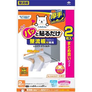 東洋アルミエコープロダクツ 東洋アルミ 整流板付専用 パッと貼るだけ スーパー フィルター まとめ買いパック 2枚入