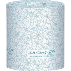 エリエールビジネスサポート エルヴェールトイレットティシューシングル100m個包装ミシン目入80PK入１ケース 直送 代引沖縄離島不可