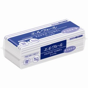 エリエールビジネスサポート エルヴェールペーパータオルエコスマート200枚小判42PK入１ケース 直送 代引不可 北海道沖縄離島不可