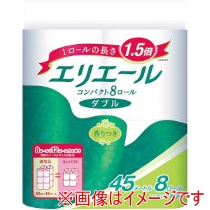 エリエール エリエール 823304 トイレットティシュー コンパクト8R ダブル メーカー直送 代引不可 北海道沖縄離島不可