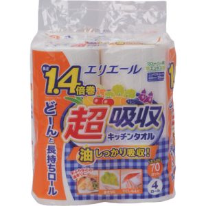 エリエール エリエール 21000359 超吸収キッチンタオル4ロール 70カット 