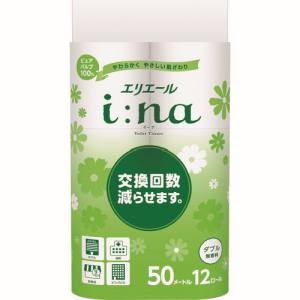 エリエール エリエール 823137 エリエールi:naトイレットティシューダブル50m12R無香料 メーカー直送 代引不可 沖縄離島不可