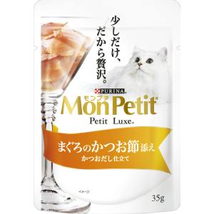 ネスレ日本 Nestle モンプチ プチリュクスパウチ まぐろのかつお節添え かつおだし仕立て35g ネスレ