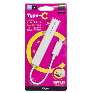 ナカバヤシ Nakabayashi ナカバヤシ UH-C2394W TYPE-C4ポートUSB2.0ハブ ホワイト TYPE-C4ポートUSB2.0ハブ ブラック