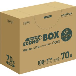 日本サニパック サニパック CE74 エコノプラスBOXノクー70L100枚0.020mm