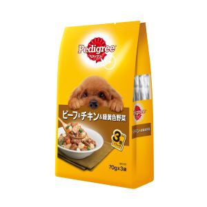 マース MARS マース ペディグリー 成犬用 ビーフ & チキン & 緑黄色野菜 70g×3袋