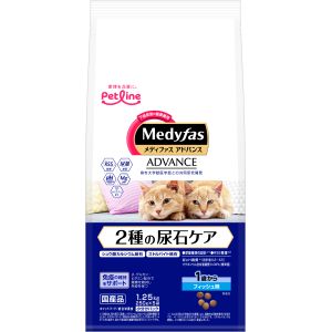 ペットライン PETLINE ペットライン メディファスアドバンス 2種の尿石ケア 1歳から フィッシュ味 1.25kg 250g×5 284950