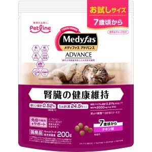 ペットライン PETLINE ペットライン メディファスアドバンス 腎臓の健康維持 7歳頃から チキン味 200g