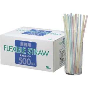 やなぎプロダクツ やなぎ ST-008 まがるストロー バラ 500本入 379143