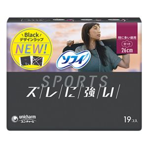 ユニチャーム Unicharm ユニチャーム ソフィ SPORTS 26cm 羽つき 19枚