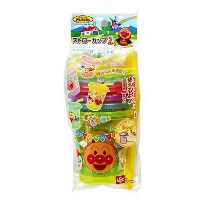 レック LEC レック アンパンマン ストローカップ S 180ml 4個入 4色別柄