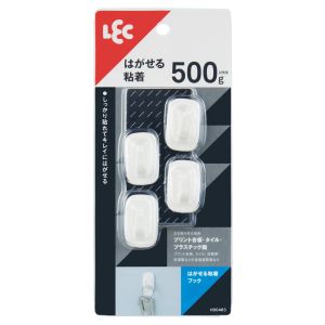 レック LEC レック はがせる 粘着 フック 4個入 H00463