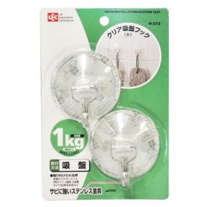 レック LEC レック フック 壁掛け クリア吸盤フック 大 2個入