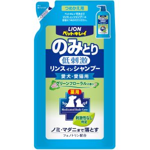 ライオン商事 LION PET ライオン ペットキレイ のみとりリンスインシャンプー 愛犬愛猫用 グリーンフローラルの香り つめかえ用 400ml