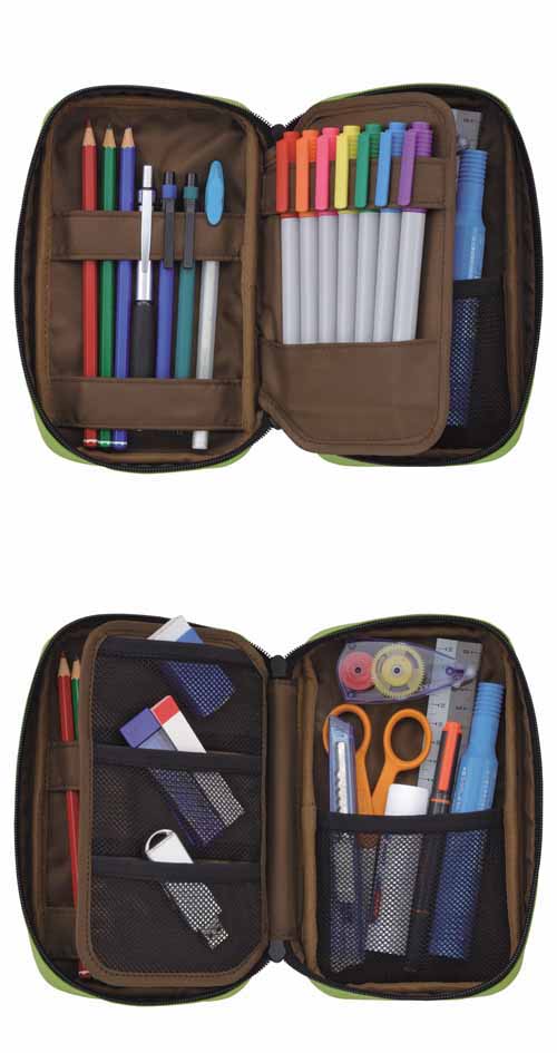  リヒトラブ LIHITLAB ペンケース ブックタイプ 黄緑 A-7551-6